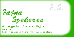 hajna szekeres business card